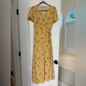 Yellow Floral Maxi Dress Size M